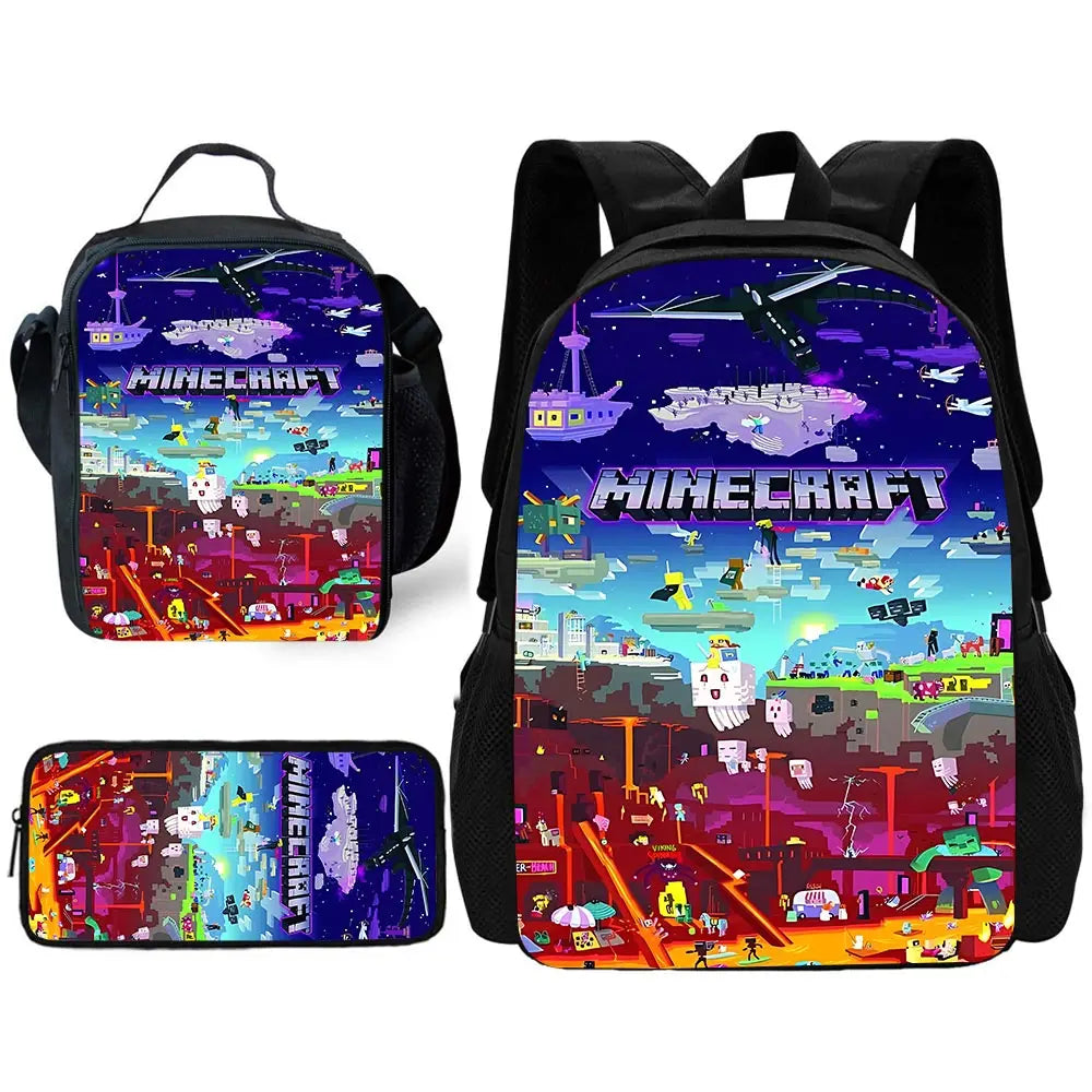 Sac à dos Minecraft - Sac à bandoulière, trousse