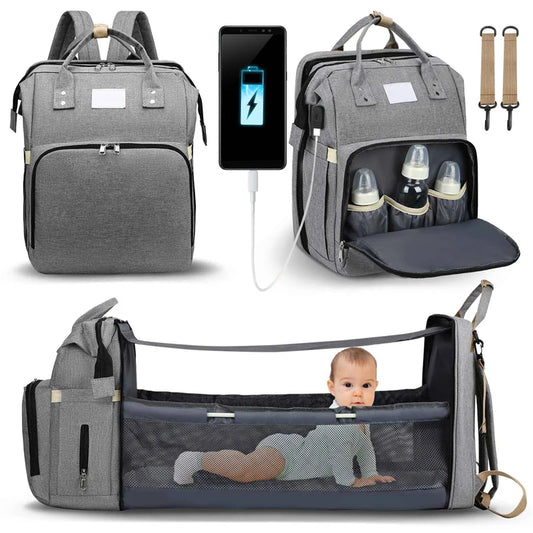 Sac à Dos à Langer Multifonction - Lit Bébé Dépliable Portable Voyage