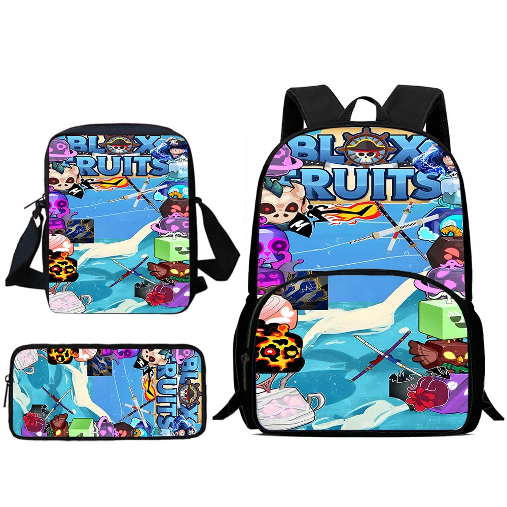 Sac à dos Blox Fruits Gaming - Cartable Scolaire, sac à bandoulière, Trousse