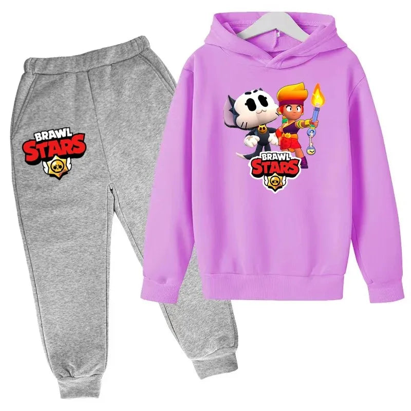Survêtement Brawl Stars Enfant - Ensemble Sweat Capuche Pantalon Gaming