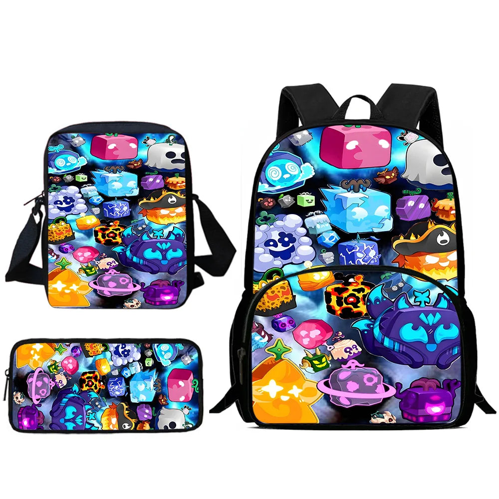 Sac à dos Blox Fruits Gaming - Cartable Scolaire, sac à bandoulière, Trousse