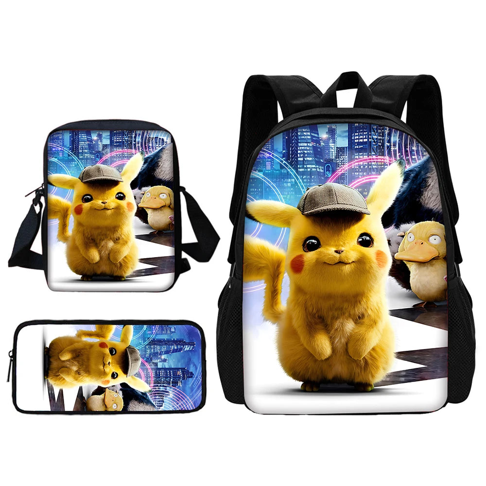 Sac à dos Pokémon - Cartable Scolaire - Sac à bandoulière, trousse
