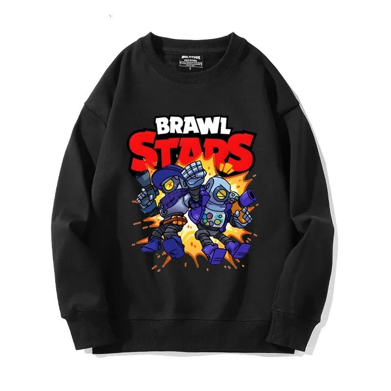 Pull Col Rond Brawl Stars - Sweat Gaming Enfant Confortable Coton