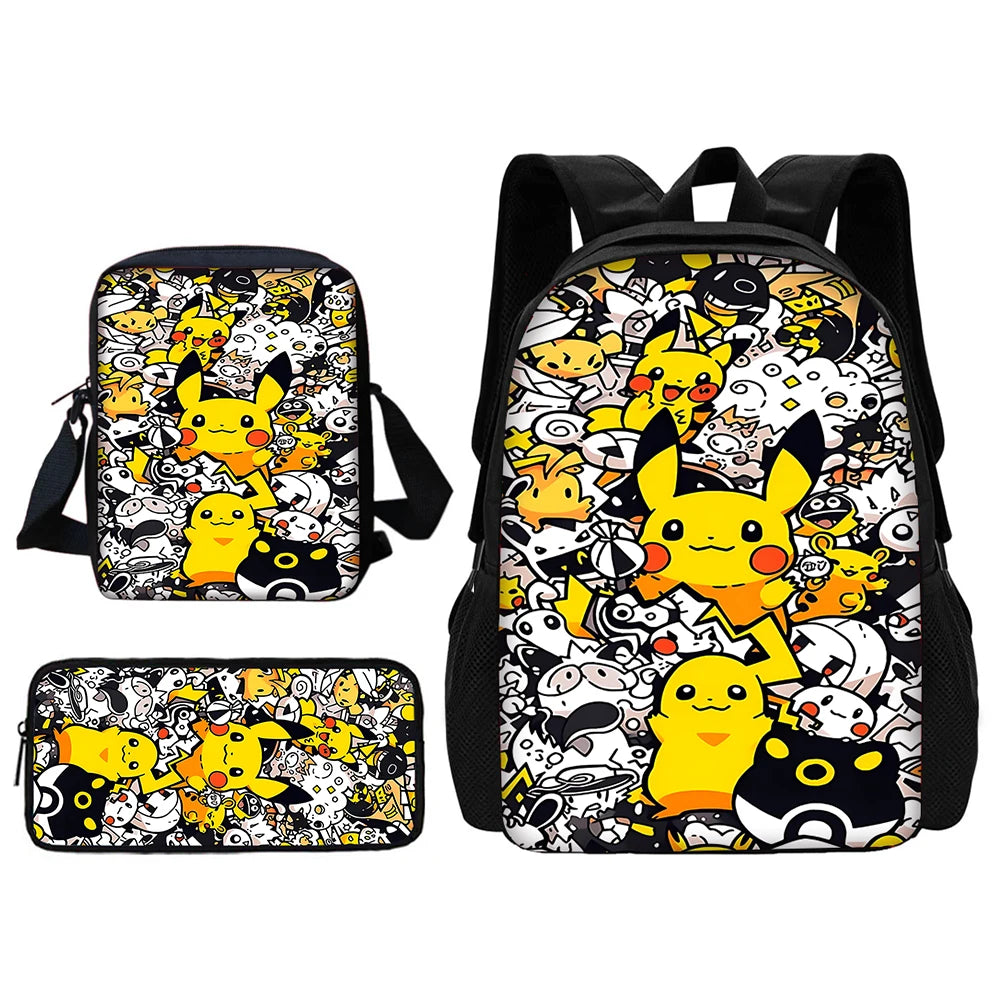Sac à dos Pokémon - Cartable Scolaire - Sac à bandoulière, trousse
