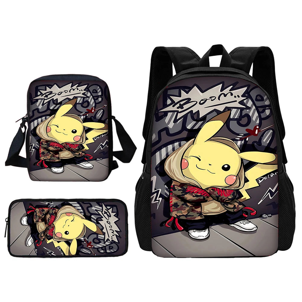 Sac à dos Pokémon - Cartable Scolaire - Sac à bandoulière, trousse