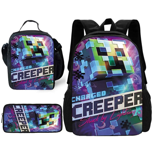 Sac Dos Minecraft - Cartable Scolaire Gaming Enfant Trousse Bandoulière