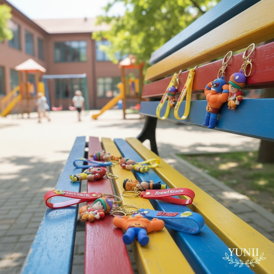 Collection porte-clés Brawl Stars dans la cour d'école - YUNII