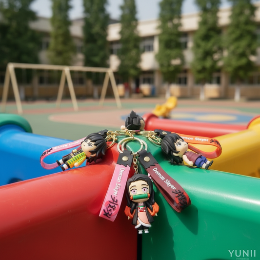 Collection porte-clés Demon Slayer dans la cour d'école - YUNII