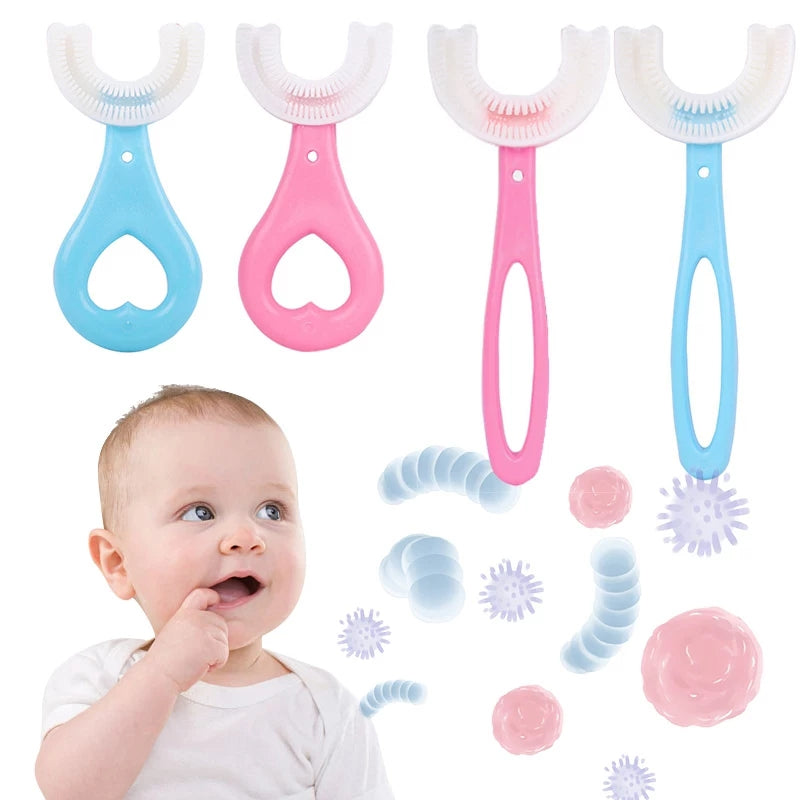 Présentation de la brosse à dents en U avec bactéries