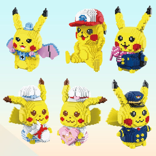 Pokémon 3D Jeu de Construction - Micro Briques Pikachu Figurine à Assembler