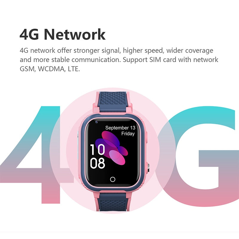 Montre Connectée Enfant 4G Vidéo - Smartwatch GPS Appel Vidéo Garçon Fille