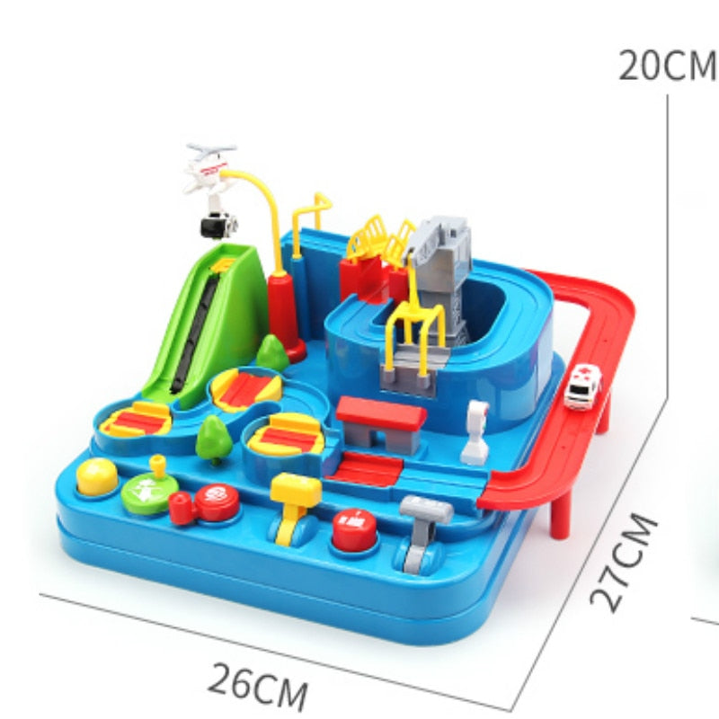 Circuit de Voitures Montessori Bleu
