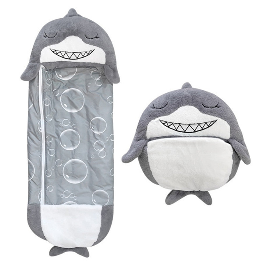 Sac de Couchage Enfant 2 en 1 - Oreiller Peluche Animal Confortable Garçon Fille