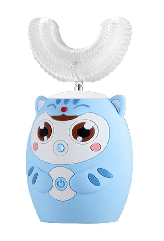 Brosse à dents en forme de U pour enfant Bleu