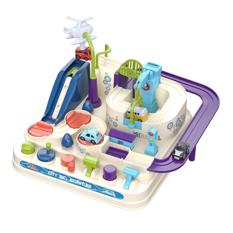 Circuit de Voitures Montessori blanc .