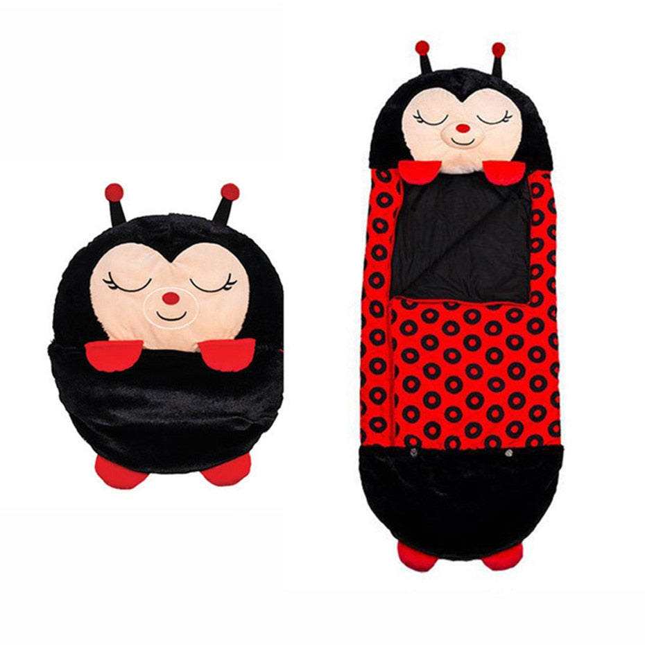 Sac de Couchage Enfant 2 en 1 - Oreiller Peluche Animal Confortable Garçon Fille