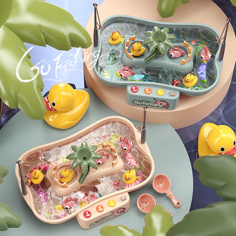 Pêche aux Canards Electrique musical - Jeu de pêche aux canards éducatif montessori pour enfants