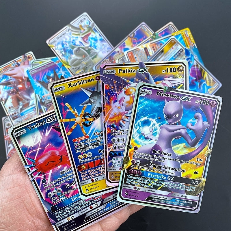 Cartes Pokémon, jeu de carte pokémon VMAX, GX, MEGA, carte brillante, carte de combat