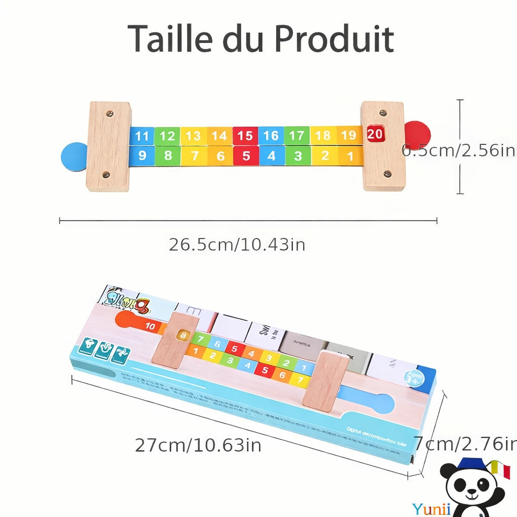 Réglette Mathématique Montessori en Bois - Apprentissage Addition & Soustraction