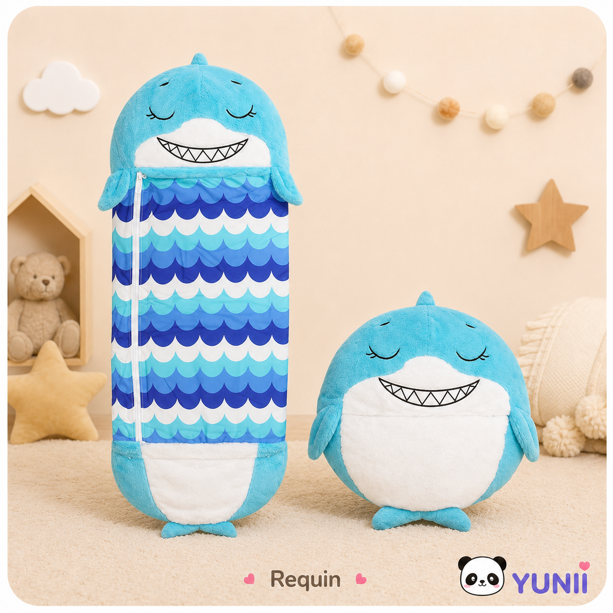 Sac de Couchage Enfant 2-en-1 – Oreiller Peluche Animal