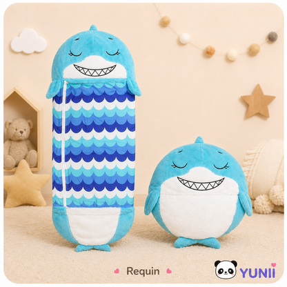 Sac de Couchage Enfant 2-en-1 – Oreiller Peluche Animal