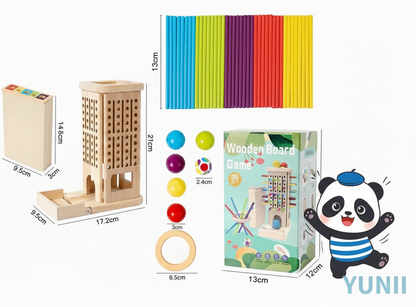 Jeu de bâtonnets Montessori 3-en-1 - Dimensions et contenu complet YUNII