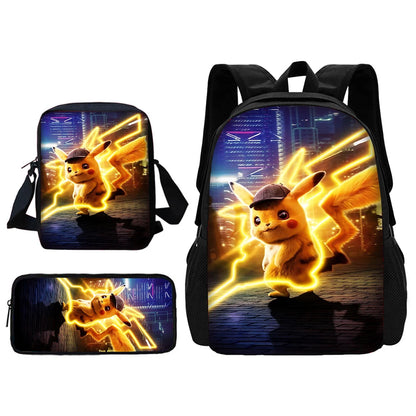 Sac à dos Pokémon - Cartable Scolaire - Sac à bandoulière, trousse
