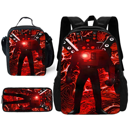 Sac à dos Skibidi - Cartable Scolaire, sac à Bandoulière, trousse