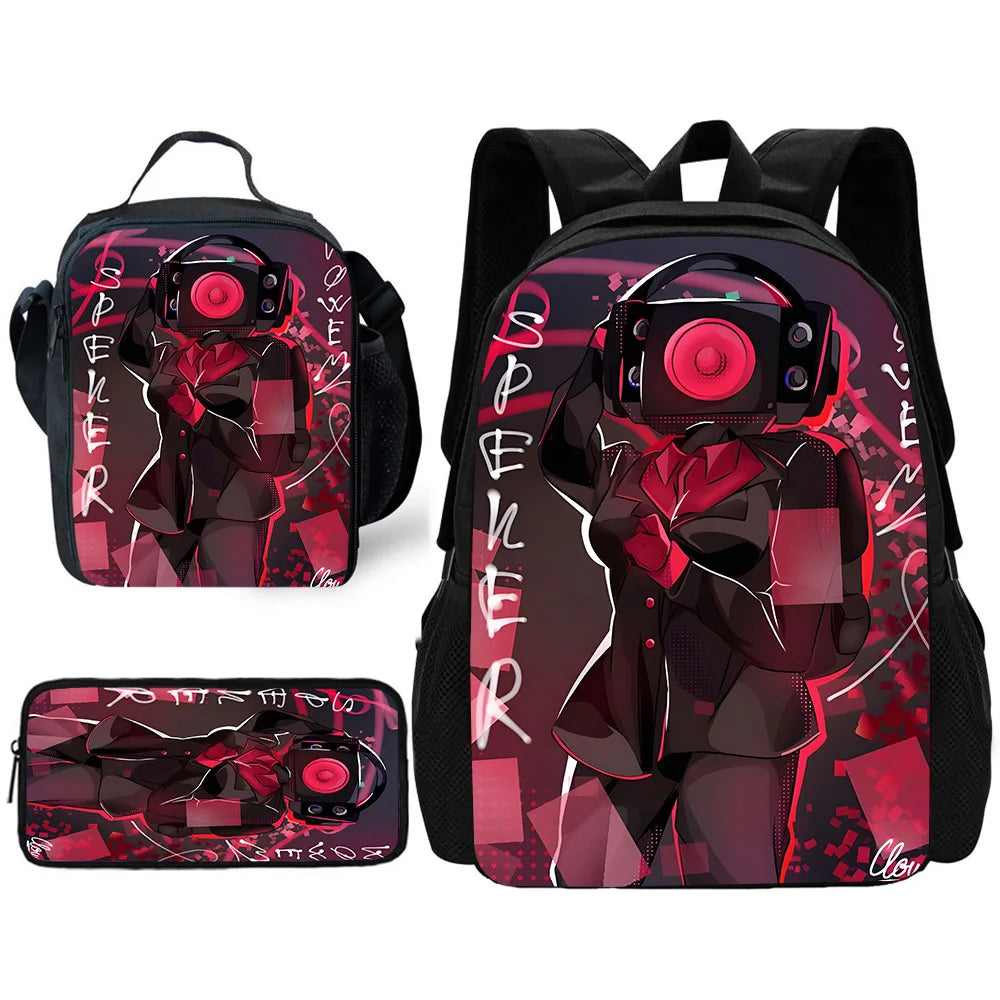 Sac à dos Skibidi - Cartable Scolaire, sac à Bandoulière, trousse