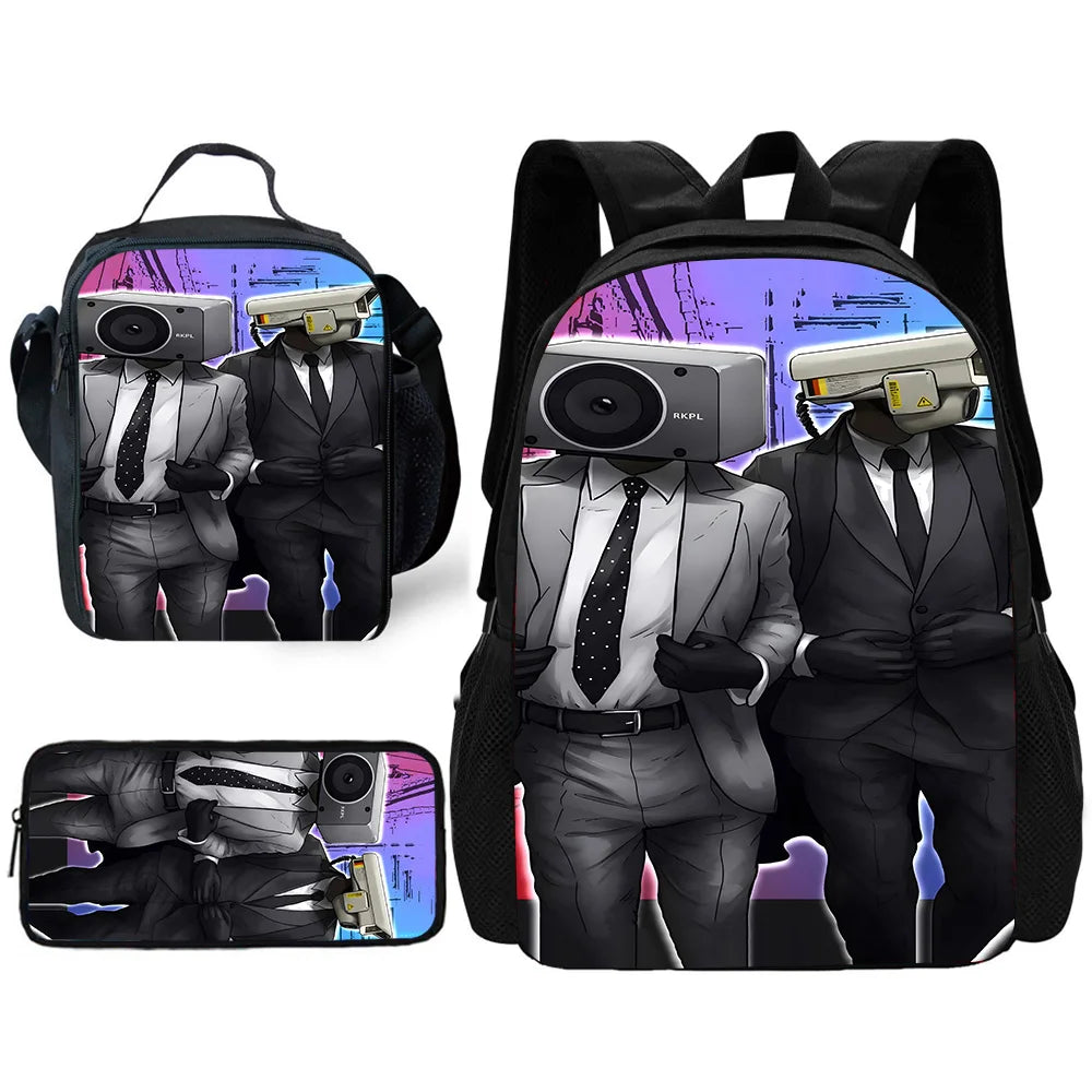 Sac à dos Skibidi - Cartable Scolaire, sac à Bandoulière, trousse