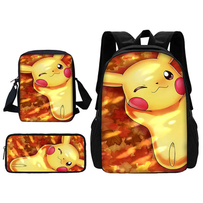 Sac à dos Pokémon - Cartable Scolaire - Sac à bandoulière, trousse