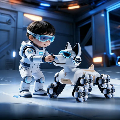 Chien Robot Télécommandé Intelligent - Jouet Acrobatique Interactif Enfant