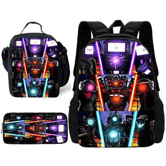 Sac à dos Skibidi - Cartable Scolaire, sac à Bandoulière, trousse