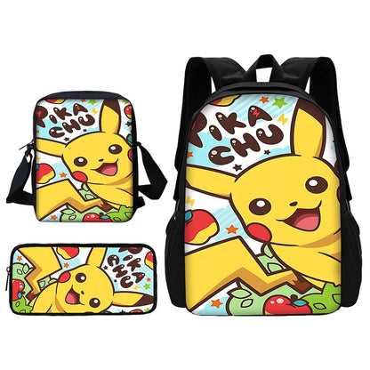 Sac à dos Pokémon - Cartable Scolaire - Sac à bandoulière, trousse