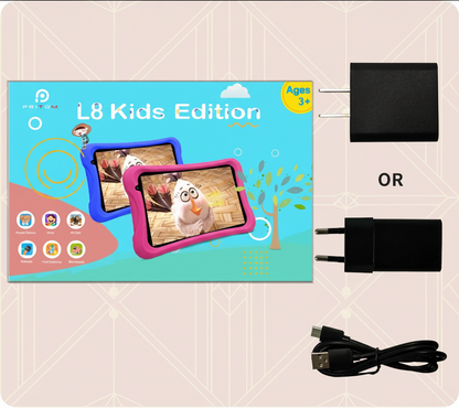 Tablette Enfant 8 Pouces Android 13 - 64GB ROM, Contrôle Parental, Coque Protection - Éducative 3-12 ans