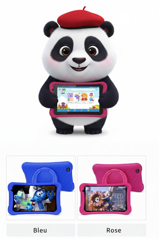 Tablette Enfant 8 Pouces Android 13 - 64GB ROM, Contrôle Parental, Coque Protection - Éducative 3-12 ans