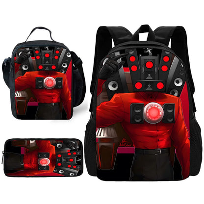 Sac à dos Skibidi - Cartable Scolaire, sac à Bandoulière, trousse