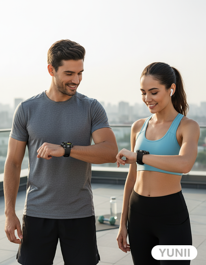Couple portant les Smart Watch Duo - lifestyle YUNII