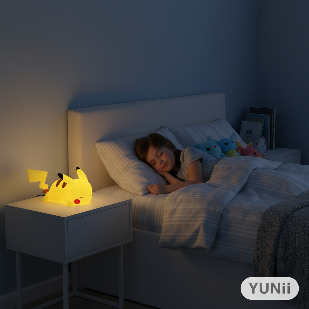 Enfant avec veilleuse Pokémon LED - lifestyle YUNII