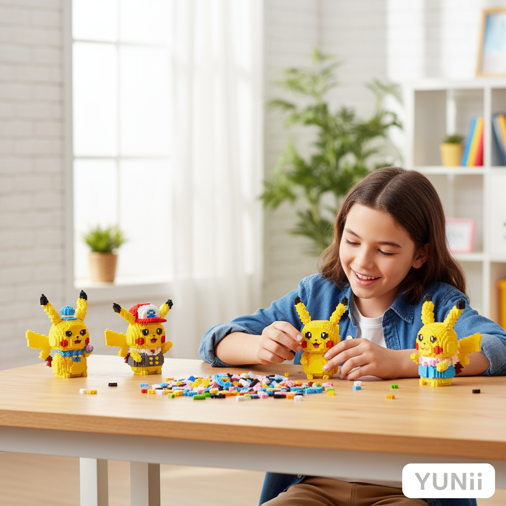 Enfant construisant Pokémon 3D - lifestyle YUNII