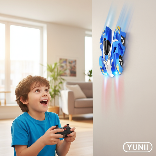 Enfant jouant avec la Wall Car grimpante - lifestyle YUNII