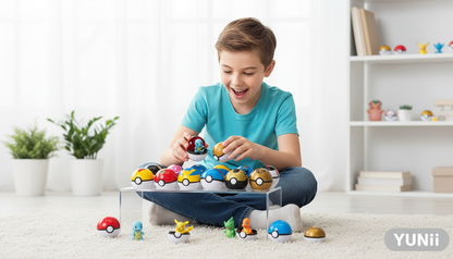Enfant jouant avec mini Pokéball Pokémon - lifestyle YUNII