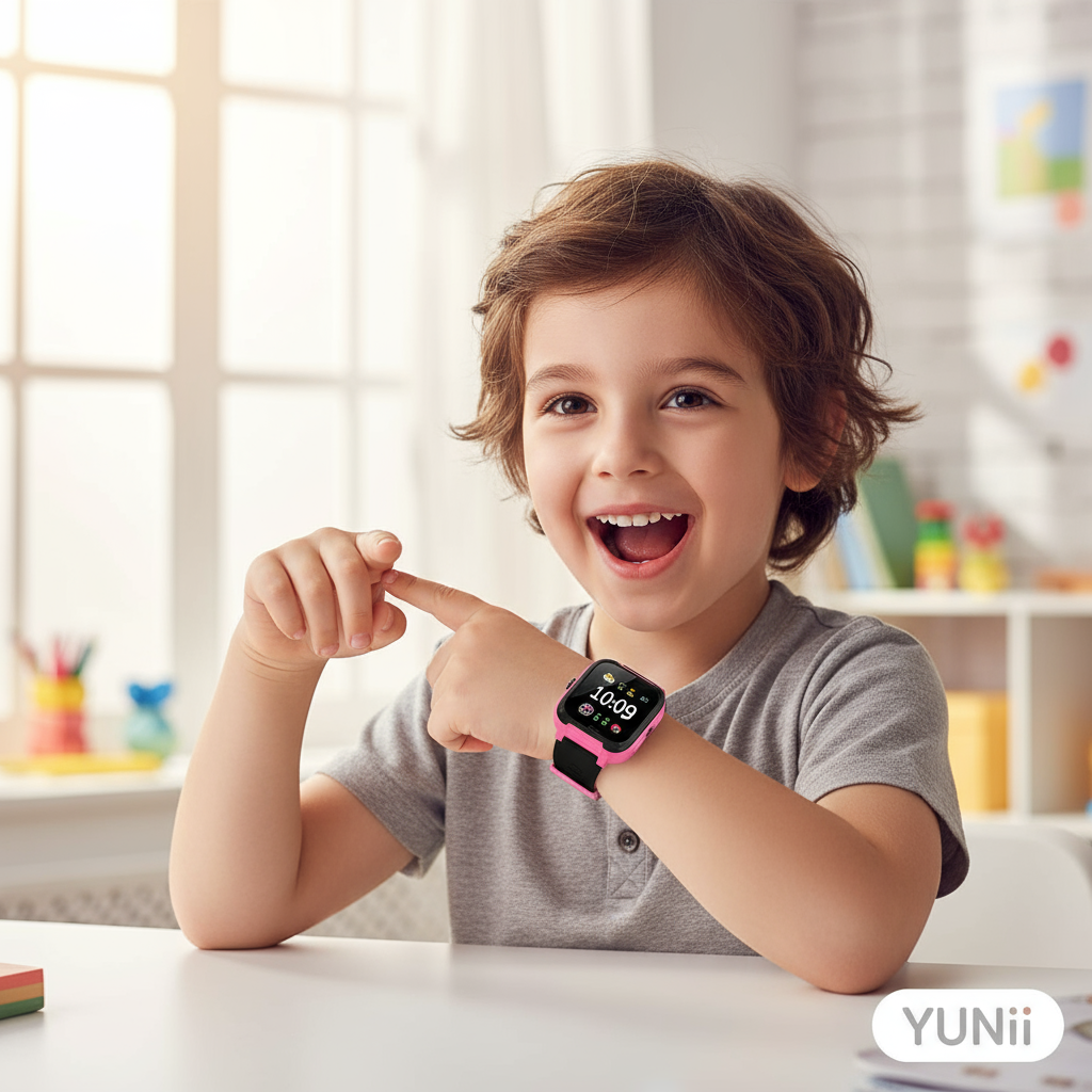 Enfant portant la Kids Watch - lifestyle YUNII