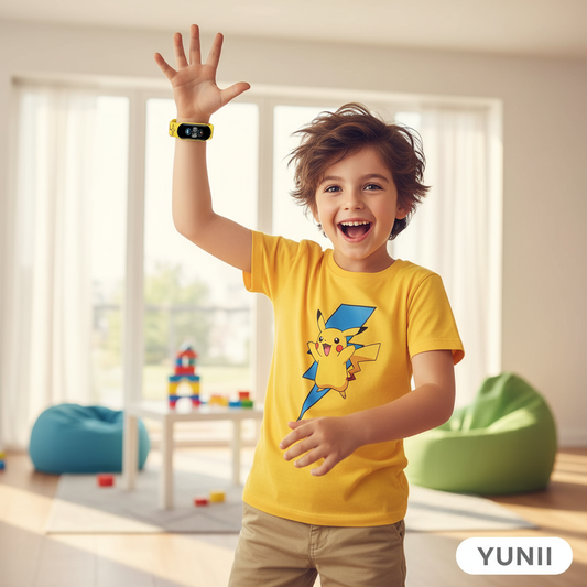Enfant portant la montre Pokémon digitale - lifestyle YUNII