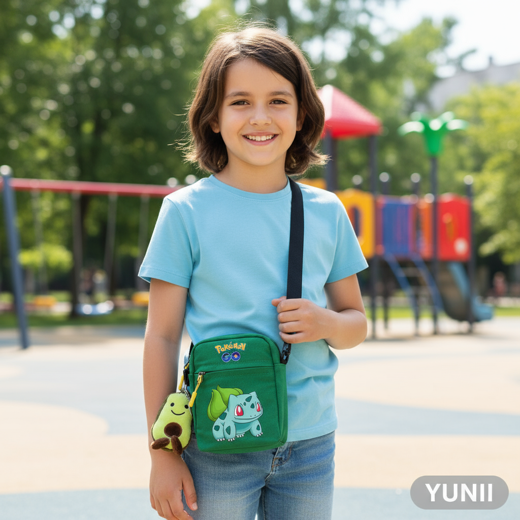 Enfant portant la petite sacoche Pokémon 18x14 cm - YUNII