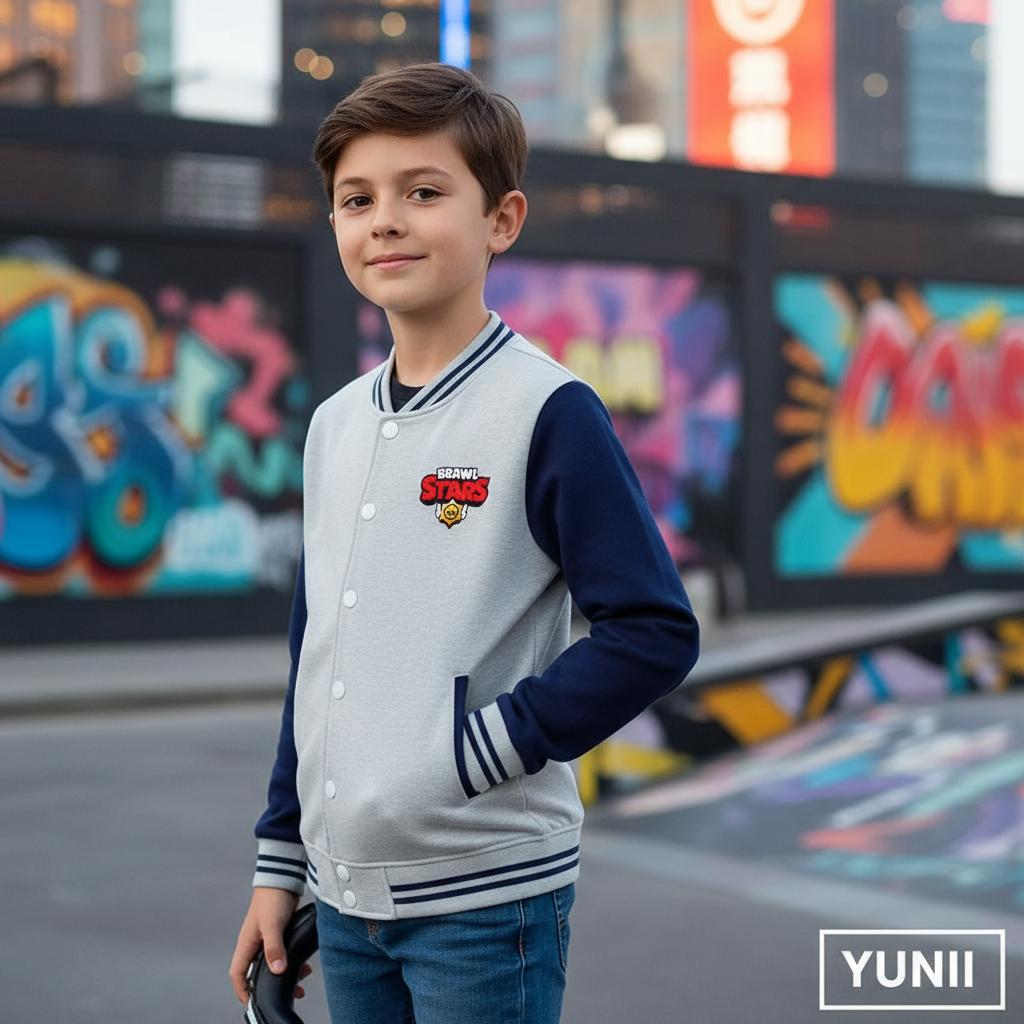 Enfant portant le gilet Brawl Stars avec manches - lifestyle YUNII