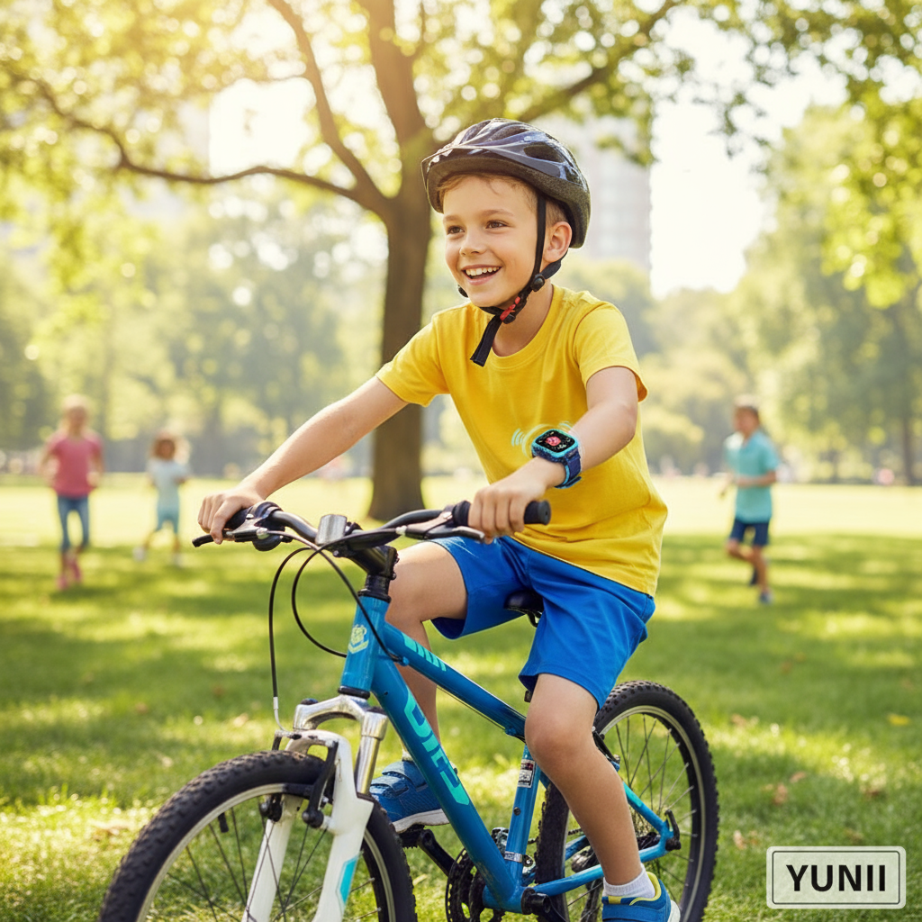 Enfant sportif portant la Kids Watch Sport GPS - lifestyle YUNII