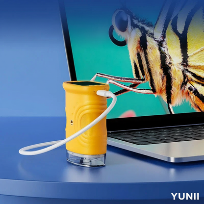 Image microscope laptop avec logo YUNII
