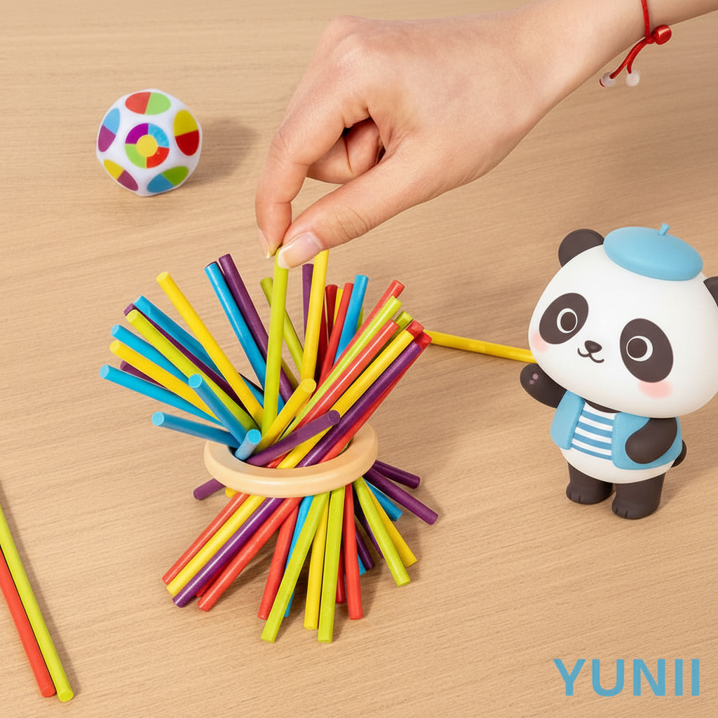 Jeu de bâtonnets Montessori 3-en-1 avec Panda YUNII