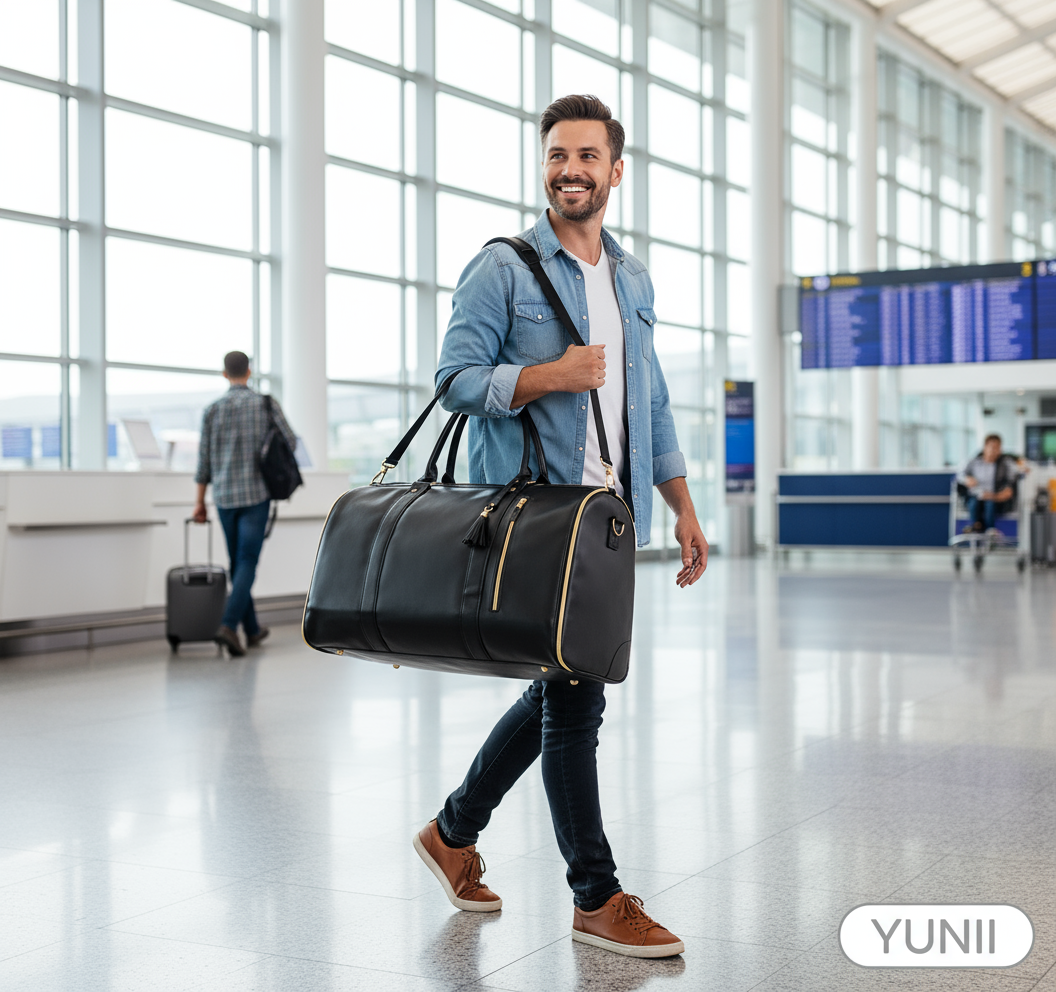 Personne avec le sac de voyage Duffle - lifestyle YUNII